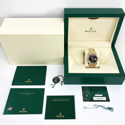 Rolex Day-Date 40mm Black Diagonal Motif Dial 228238