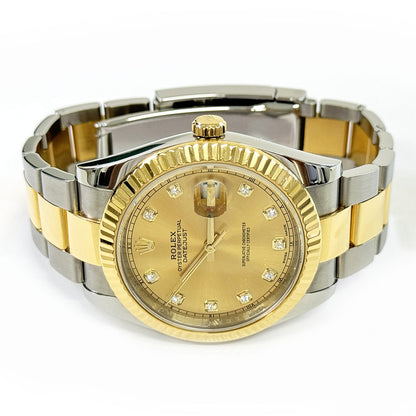 Rolex Datejust 41mm Champagne Diamond Dial Oyster 126333