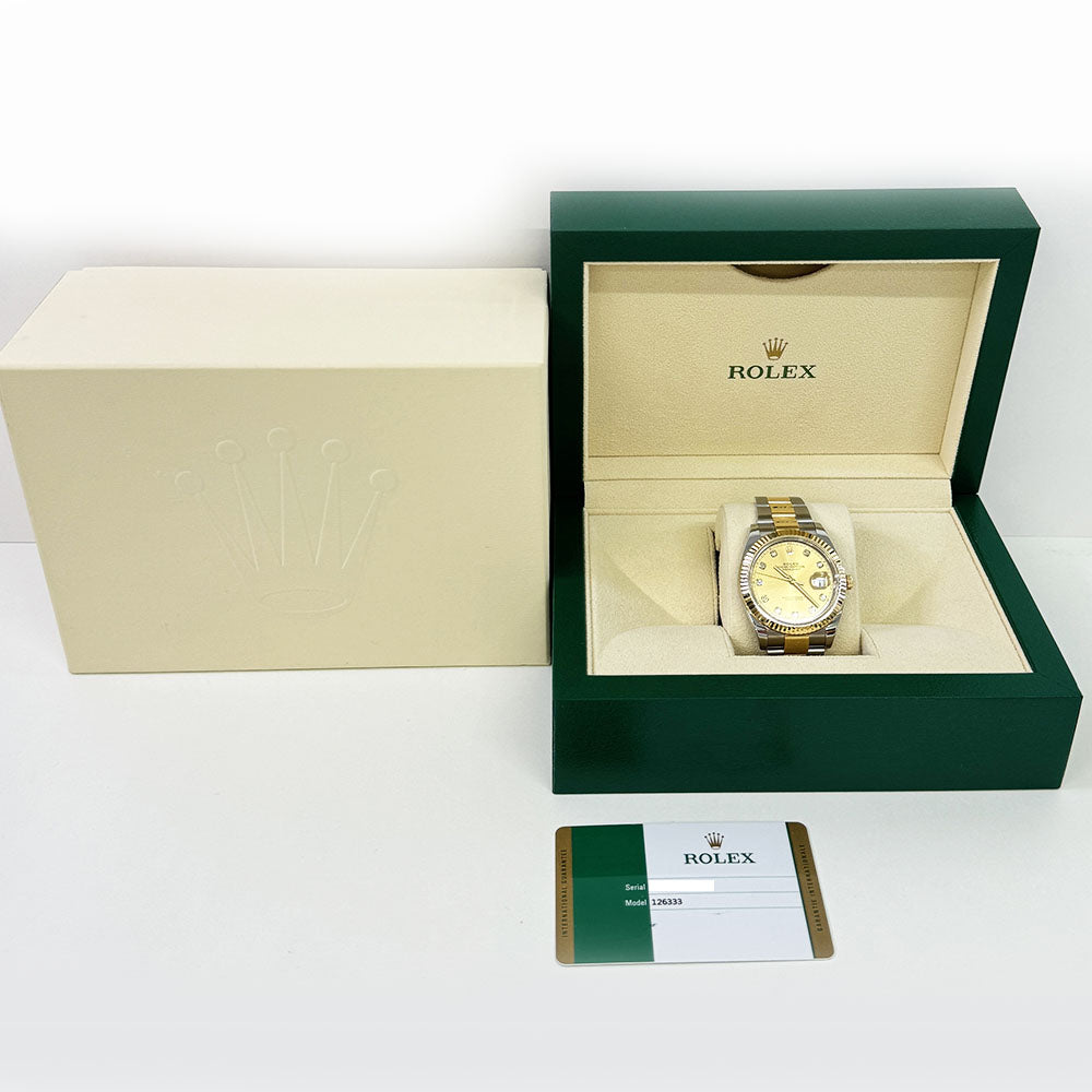 Rolex Datejust 41mm Champagne Diamond Dial Oyster 126333