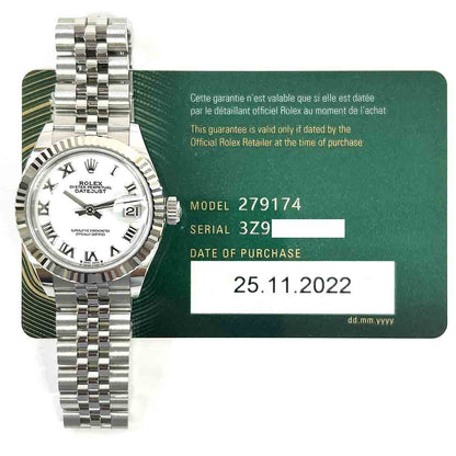 Rolex Lady-Datejust White Roman Dial 279174