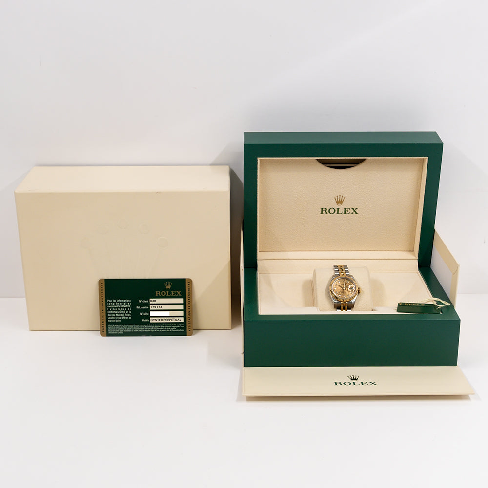 Rolex Lady Datejust 26mm Champagne Jubilee Diamond Dial 179173G (2014)