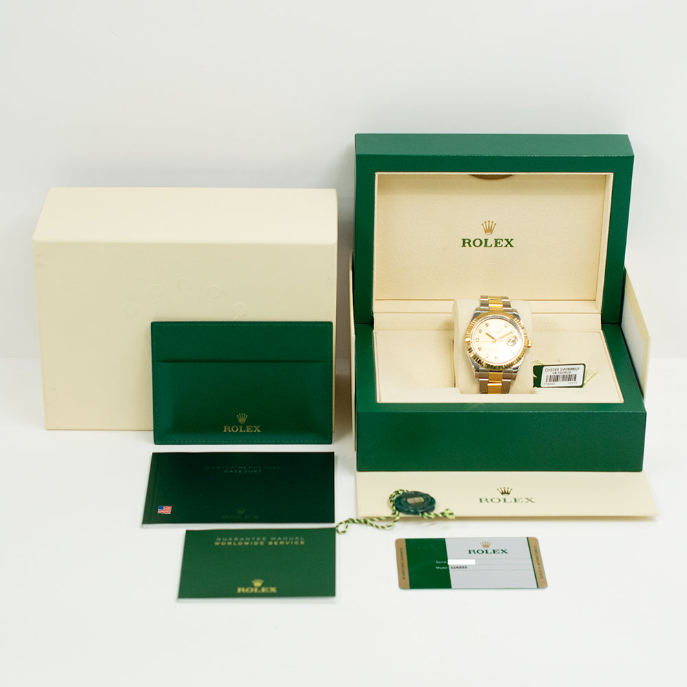 Rolex Datejust II 41mm Champagne Diamond Dial 116333G (2016)