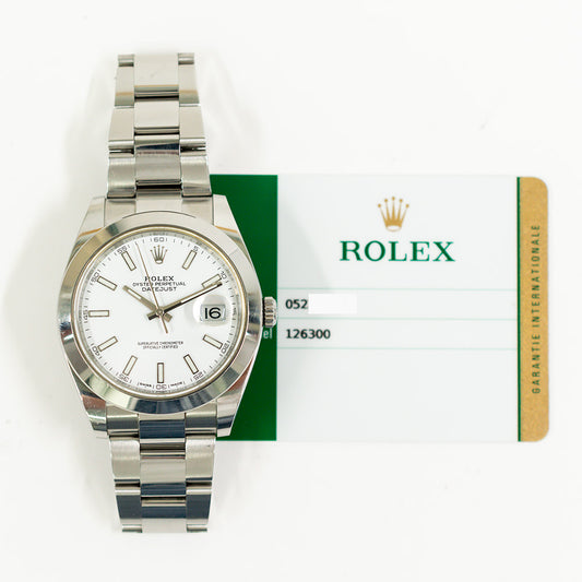 Rolex Datejust 41mm White Dial 126300 (2018)