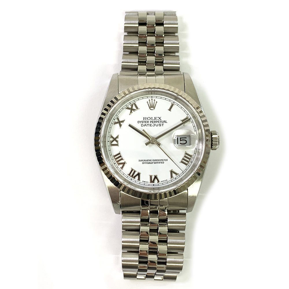 Rolex Datejust 36mm White Roman Dial 16234