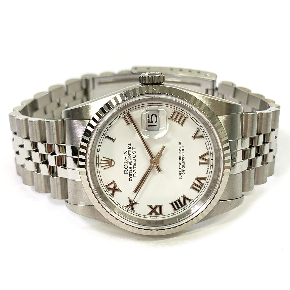 Rolex Datejust 36mm White Roman Dial 16234