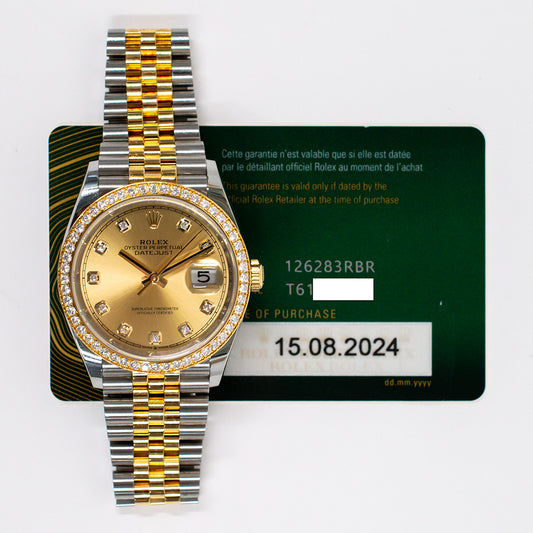 Rolex Datejust 36mm Champagne Diamond Dial 126283RBR (2024)