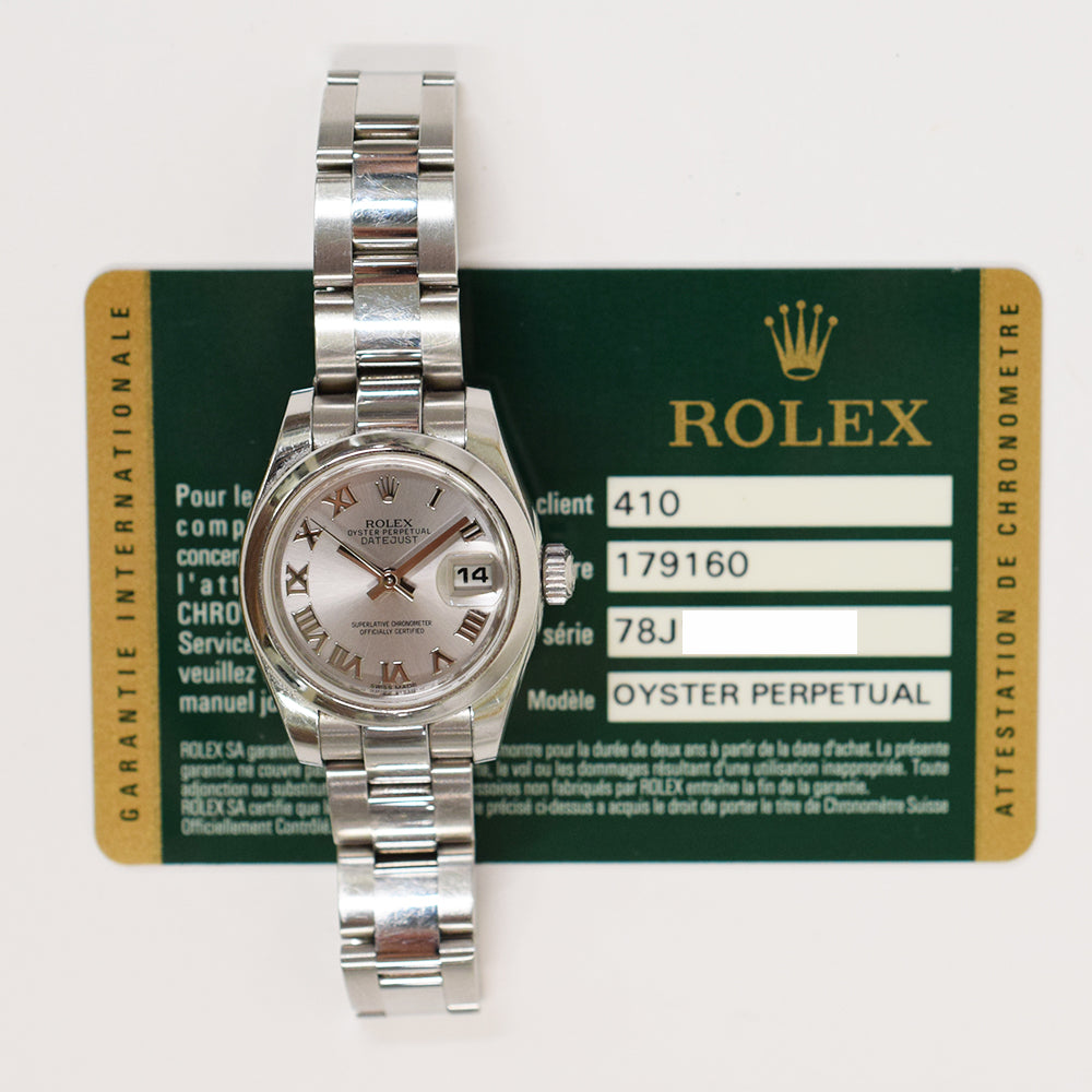 Rolex Datejust 26mm Silver Roman Dial 179160 (2014)