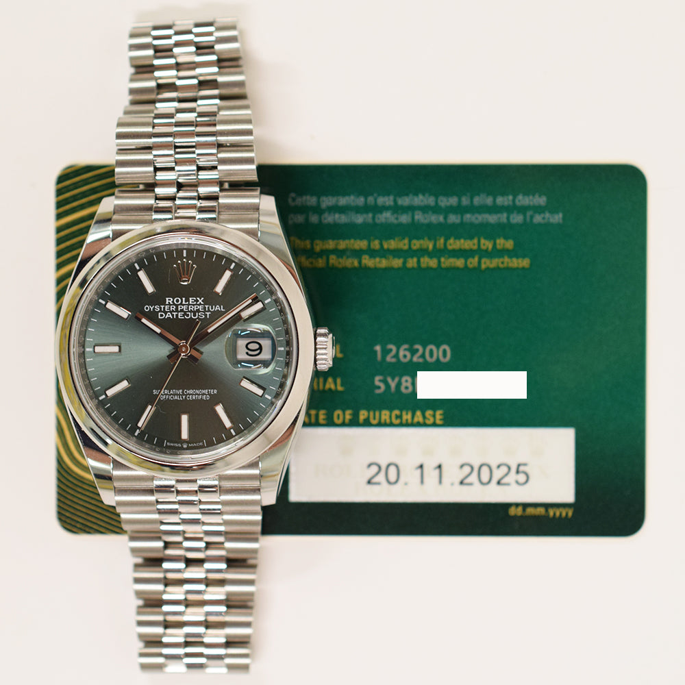 Rolex Datejust 36mm Mint Green Dial 126200 (2025)
