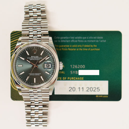 Rolex Datejust 36mm Mint Green Dial 126200 (2025)