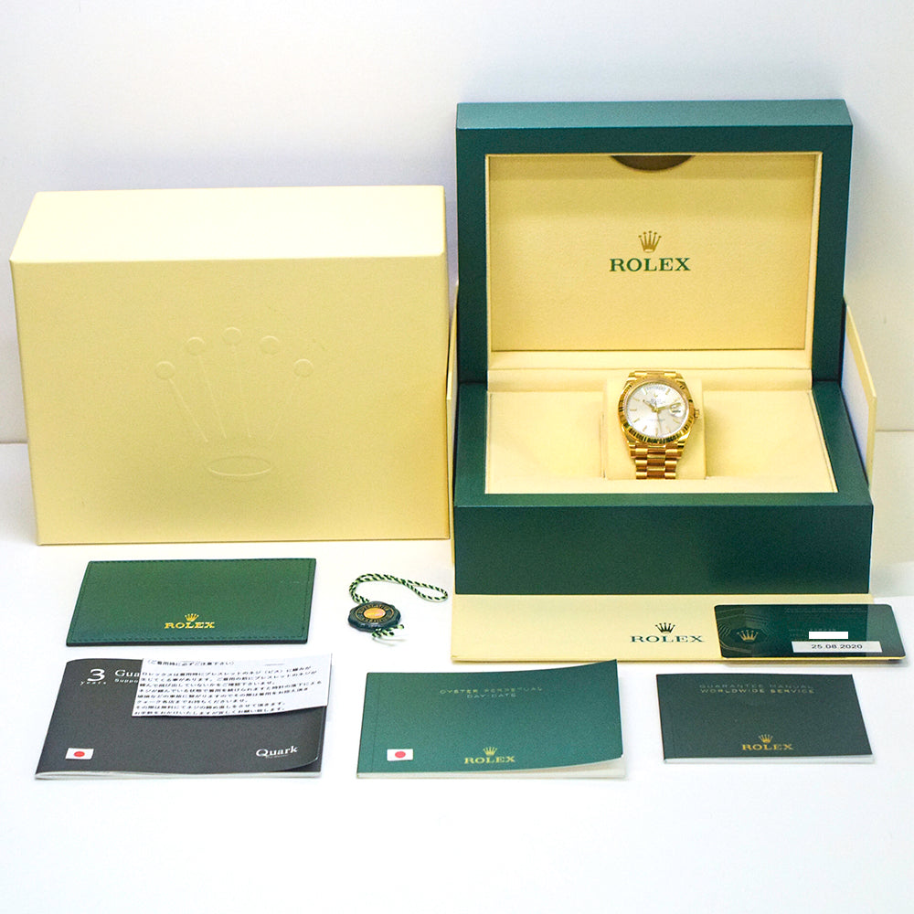 Rolex Day-Date 40 Silver Diagonal Dial 228238 (2020)