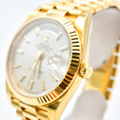 Rolex Day-Date 40 Silver Diagonal Dial 228238 (2020)