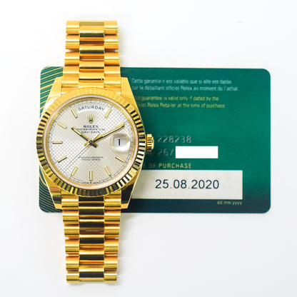 Rolex Day-Date 40 Silver Diagonal Dial 228238 (2020)