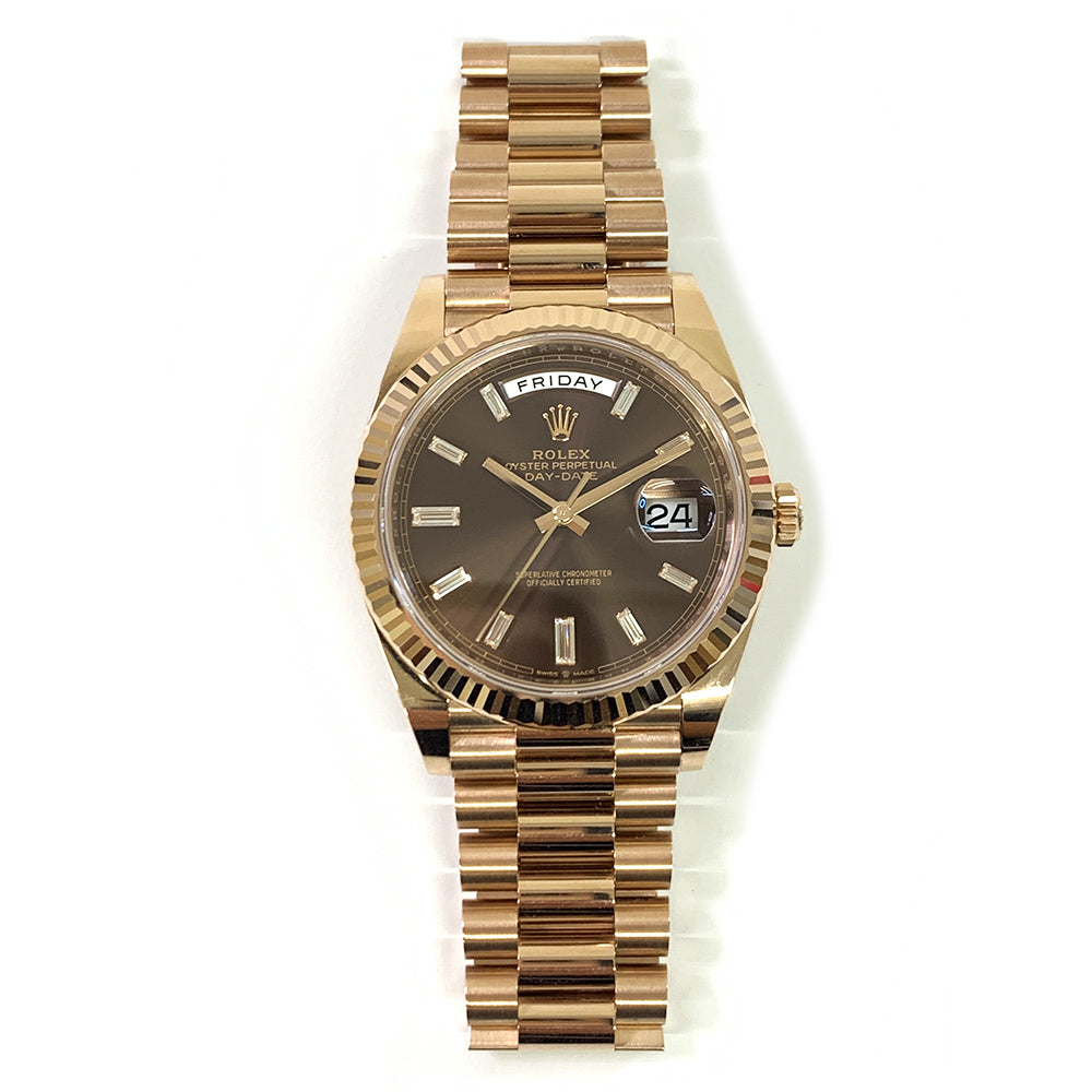 Rolex Day-Date 40mm Chocolate Diamond Dial 228235A