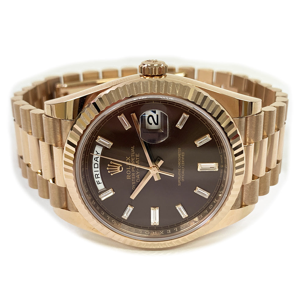 Rolex Day-Date 40mm Chocolate Diamond Dial 228235A