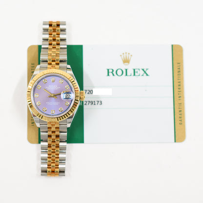 Rolex Lady Datejust 28mm Lavender Diamond Dial 279173 (2017)