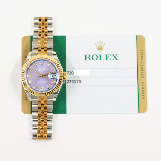 Rolex Lady Datejust 28mm Lavender Diamond Dial 279173 (2017)