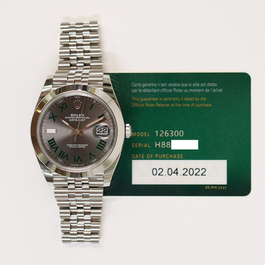 Rolex Datejust 41mm Wimbledon Dial 126300 (2022)