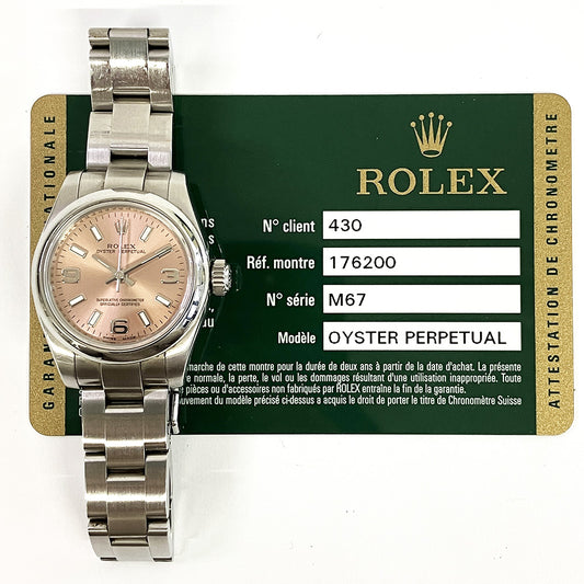 Rolex Oyster Perpetual 26mm Salmon Dial 176200