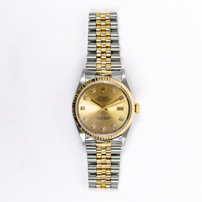 Rolex Datejust 36mm Champagne Diamond 16233G (1997)