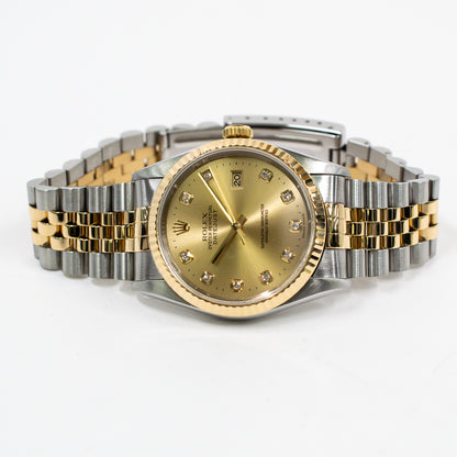 Rolex Datejust 36mm Champagne Diamond 16233G (1997)