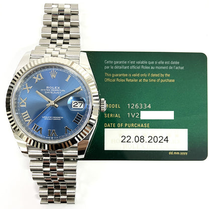 Rolex Datejust 41mm Blue Dial Jubilee 126334