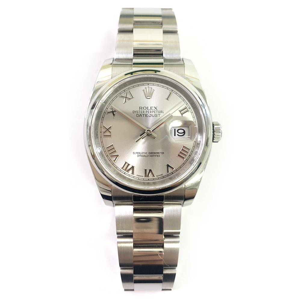 Rolex Datejust 36mm Silver Roman Dial 116200