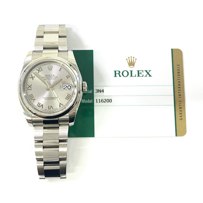 Rolex Datejust 36mm Silver Roman Dial 116200