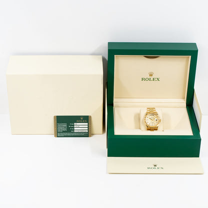 Rolex Day-Date 36mm Champagne Jubilee Diamond Dial 118238NCA
