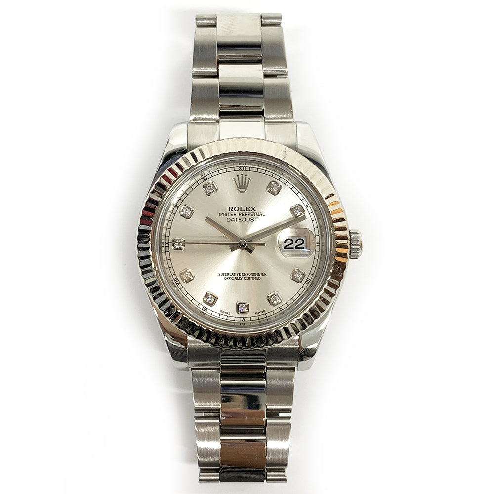 Rolex Datejust II Silver Diamond 116334