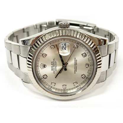 Rolex Datejust II Silver Diamond 116334