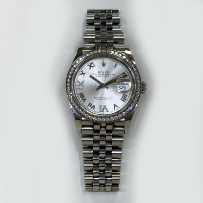 Rolex Datejust 36mm Silver "VI"&"IX" Diamond Dial 126284RBR (2021)
