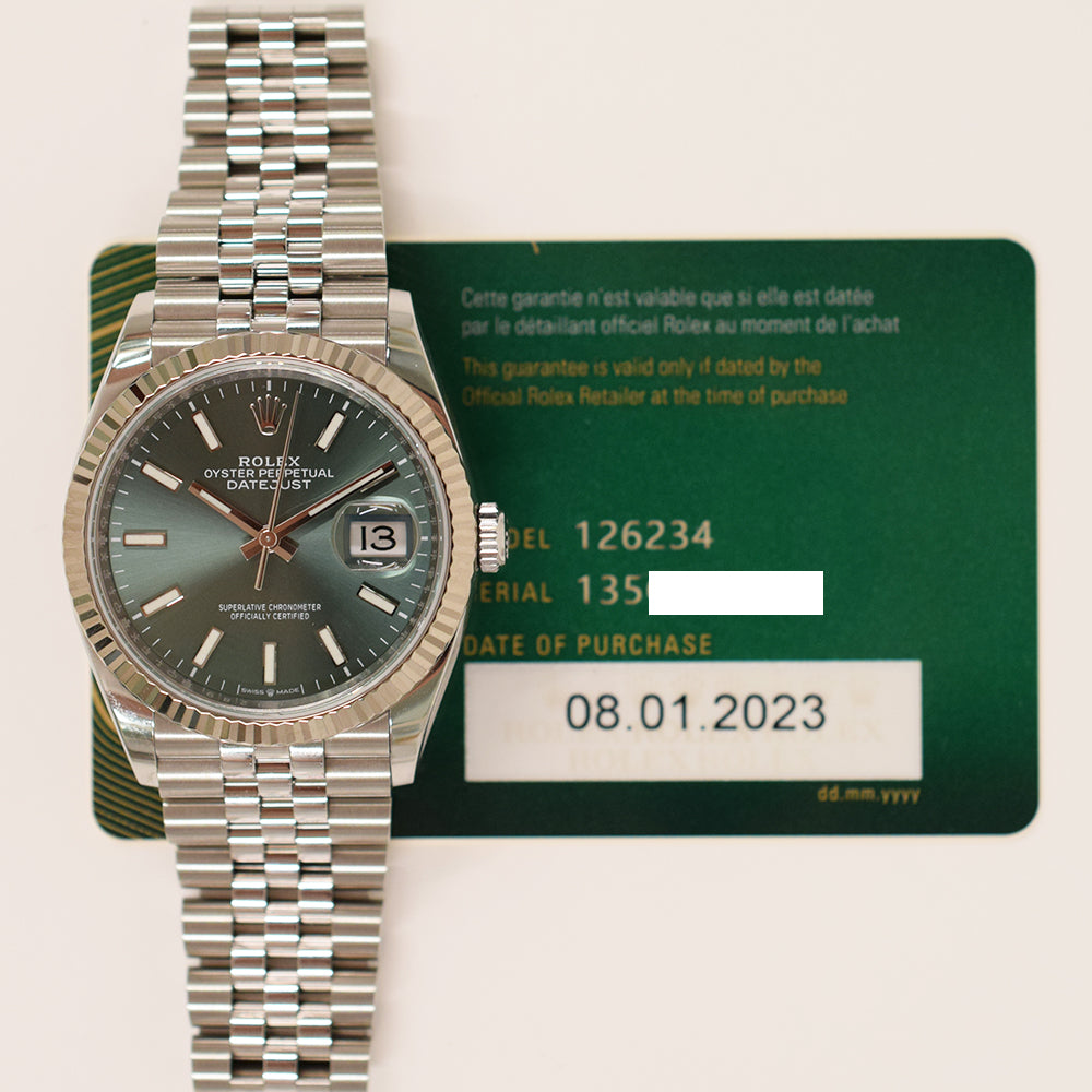 Rolex Datejust 36mm Mint Green Dial 126234 (2023)