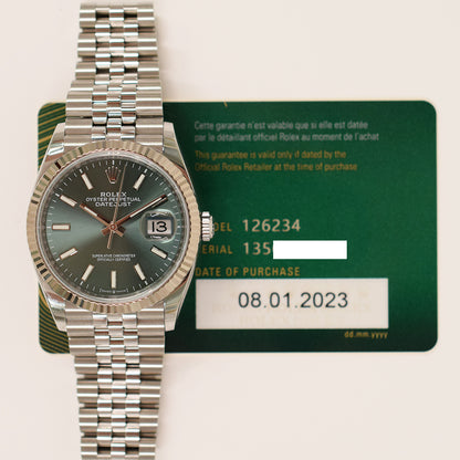 Rolex Datejust 36mm Mint Green Dial 126234 (2023)