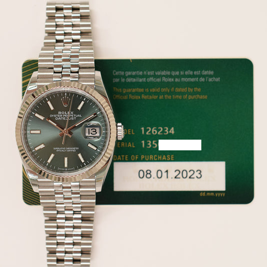 Rolex Datejust 36mm Mint Green Dial 126234 (2023)