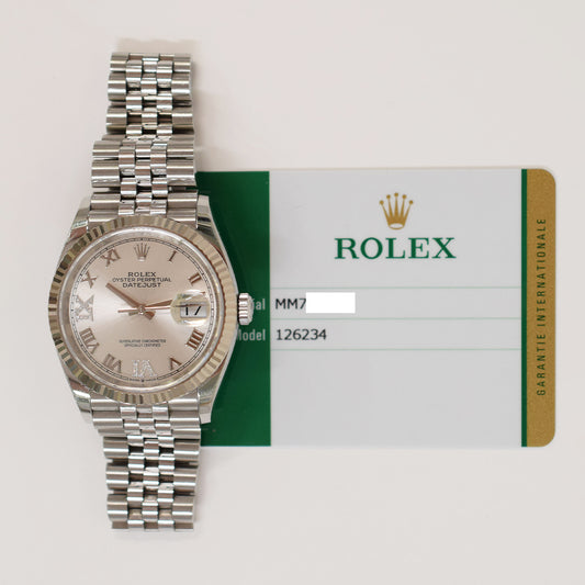 Rolex Datejust 36mm Silver "VI&IX" Diamond Dial 126234 (2020)