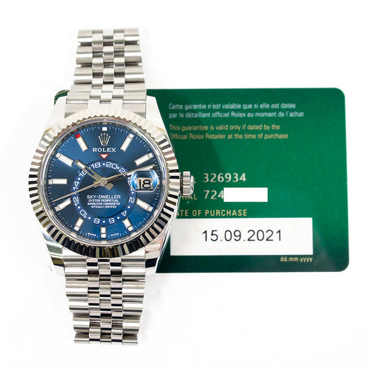 Rolex Sky-Dweller Oyster, 42mm Blue Dial 326934 (2021)