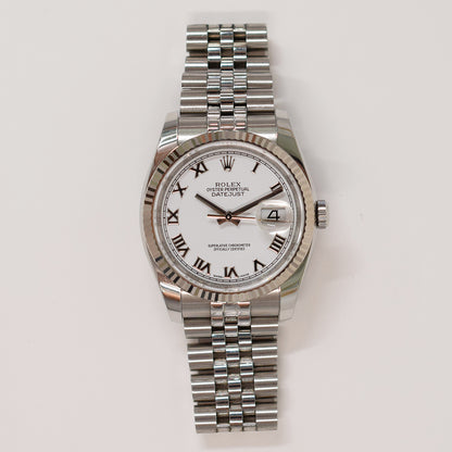 Rolex Datejust 36mm White Roman Dial 116234 (2017)