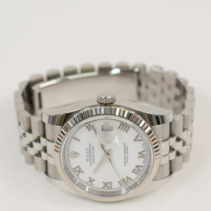 Rolex Datejust 36mm White Roman Dial 116234 (2017)