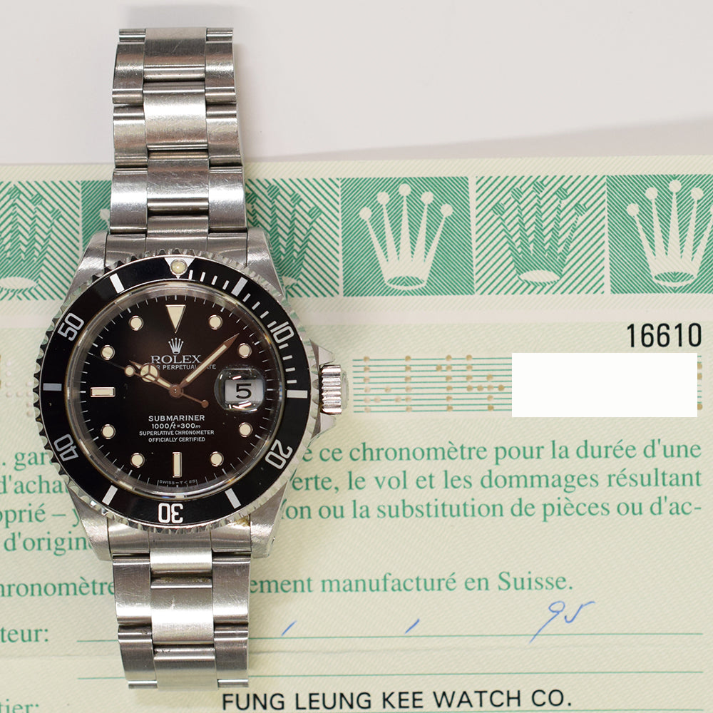 Rolex Submariner Date 41mm Black Dial 16610 (1995)