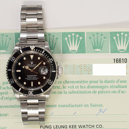 Rolex Submariner Date 41mm Black Dial 16610 (1995)