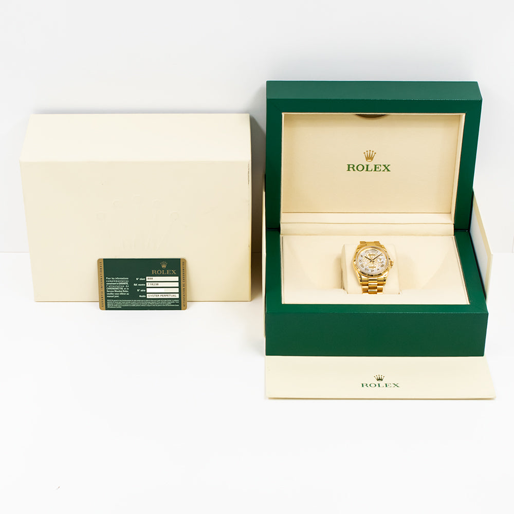 Rolex Day-Date 36mm Pave Diamond Roman Dial 118238NRZ (2013)