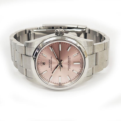 Rolex Oyster Perpetual 34mm Pink Dial 124200