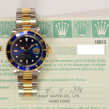 Rolex Submariner Date 40mm Blue Dial 16613LB (1996)