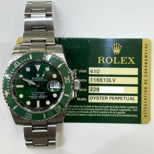 Rolex Submariner Date 40mm Hulk Dial 116610LV (2012)