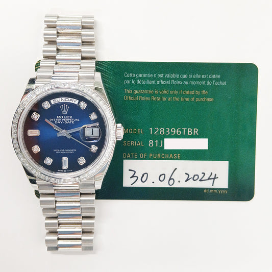 Rolex Day-Date 36mm Blue Diamond Dial 128396TBR (2024)