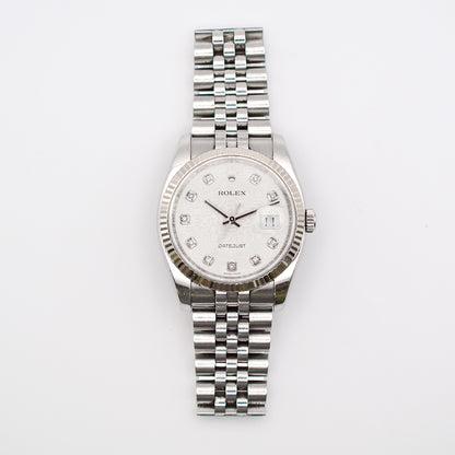 Rolex Datejust 36mm Silver Jubilee Diamond Dial 116234 (2009)