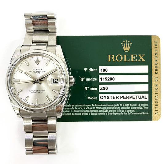 Rolex Oyster Perpetual 34mm Silver Dial 115200