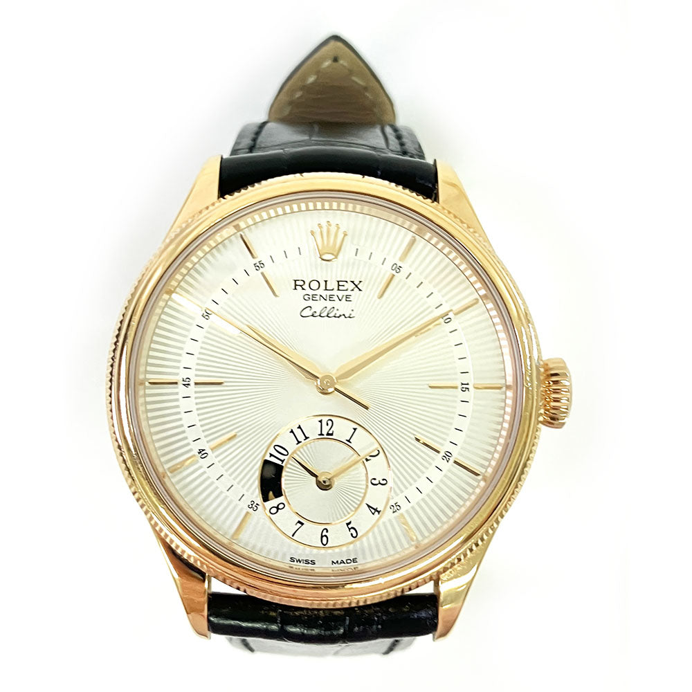 Rolex Cellini Dual Time Silver Dial 50525