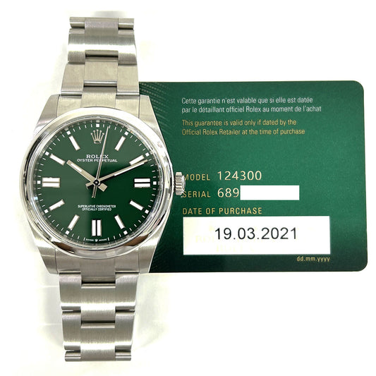 Rolex Oyster Perpetual 41mm Green Dial 124300