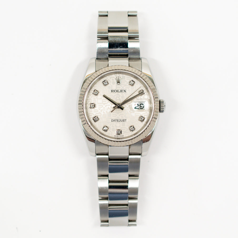 Rolex Datejust 36mm Silver Jubilee Diamond Dial 116234 (2006)